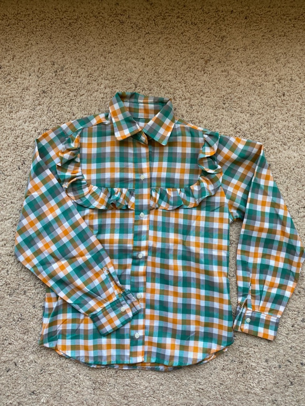 Vintage handmade ruffled button up